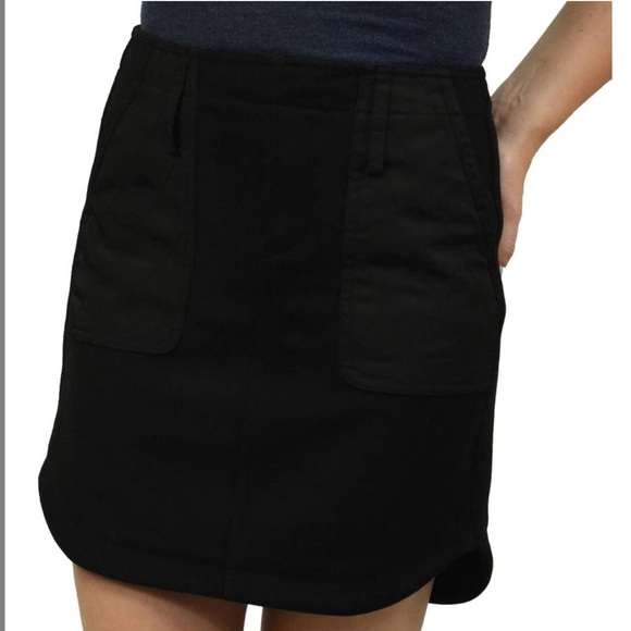 Madewell Black Wool Skirt with quilted patch pockets - Picture 2 of 8